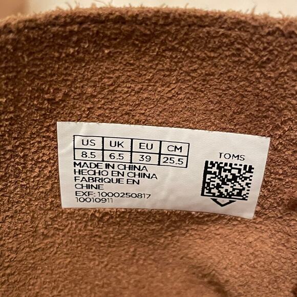 TOMS Brown Suede Ankle Boots | Lace Wrap, Block Heel, Size 8.5, Worn 1x - Picture 8 of 9